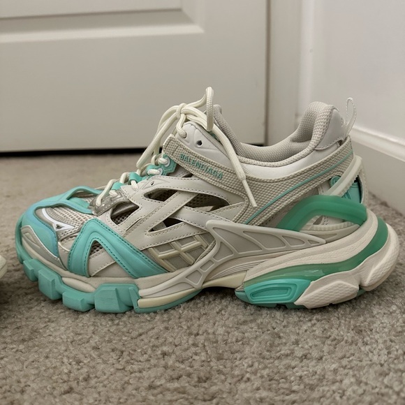 Balenciaga Rubber Mesh Tri-Color Womens Track.2 Open Sneakers, Size 40 - Picture 13 of 16